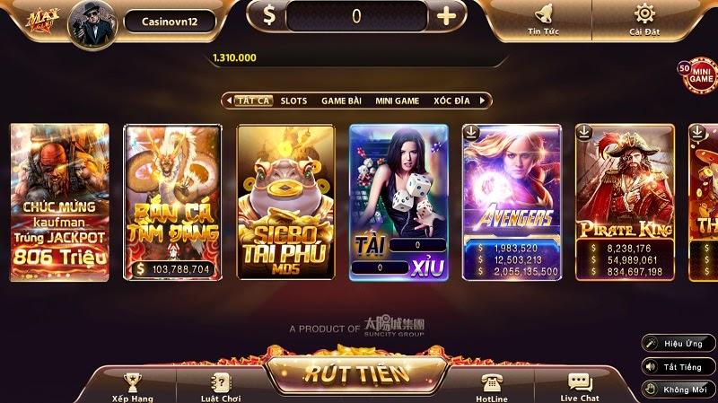 Giao diện cổng game May Club