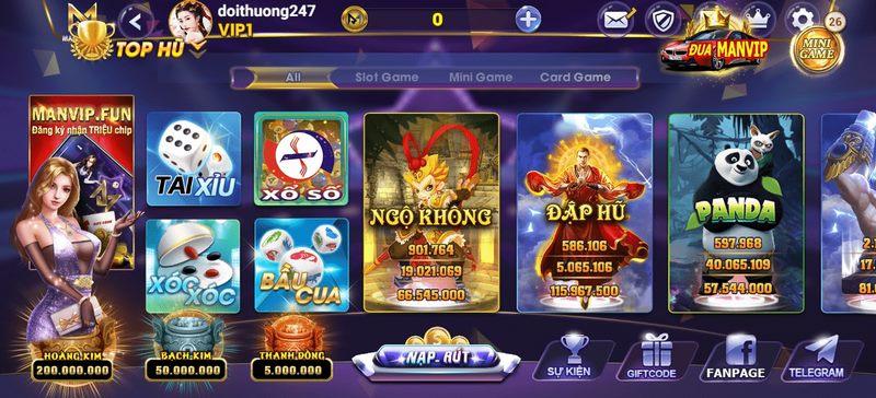 Giao diện game ManVIP
